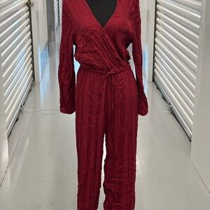 First Monday Elegant Burgundy Jumpsuit